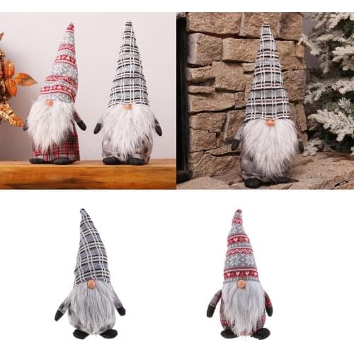 Christmas Gnome Gifts Holiday Decoration Kids Birthday Present Handmade Plush Doll, Home Ornaments Tabletop Santa Figurines