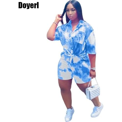 Summer Two Piece Set Suit Casual Outfits for Women Pocket Shirt Blouse Tops Shorts Sets Print 2 Piece Set Women Trouser and Top
