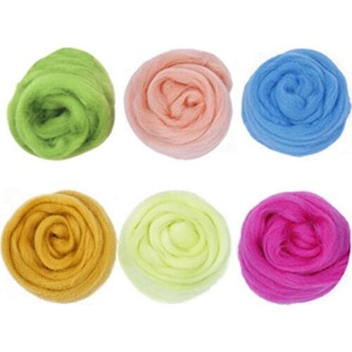 100g Wool Fibre Wool Soft Roving Wool Fibre for Needle Felting Doll Needlework Christmas Felt Animals Diy Crafts for Kids
