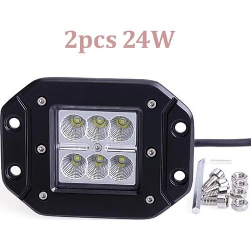 2pcs 24W Spot Lamp for Motorcycle Tractor Truck Trailer Off road Driving Vehicle LED Work Light