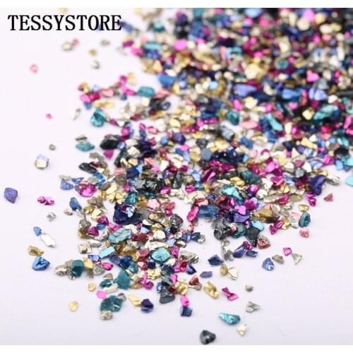 30g/lot Boxed Crushed Glass irregular Stones Glass Beads For Nail Art Decoration Necklace Pendant Nail Stones Accessories