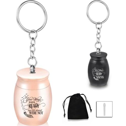 Angel Cremation Urn Keychain Your Wings Were Ready Keepsake Key Chain 2 Sizes Pendant Memorial Ashes Urn Keyring Jewelry
