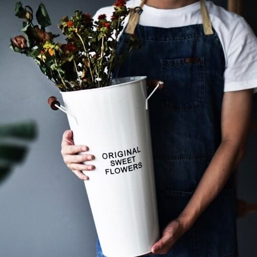 White Metal Flower Vase Home Decorative Flower Tub Popular Cheap Vase