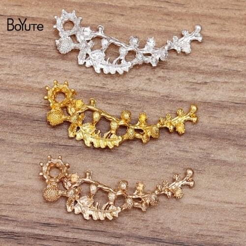 BoYuTe (50 Pieces/Lot) 44.5MM Metal Alloy Flower Branch DIY Hair Accessories Hand Made Jewelry Findings Components