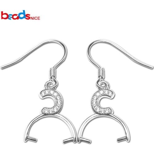 Beadsnice Solid Silver 925 Earrings Clamps DIY jewelry Earring Hook Earring Wire Component Jewelry Finding ID36448