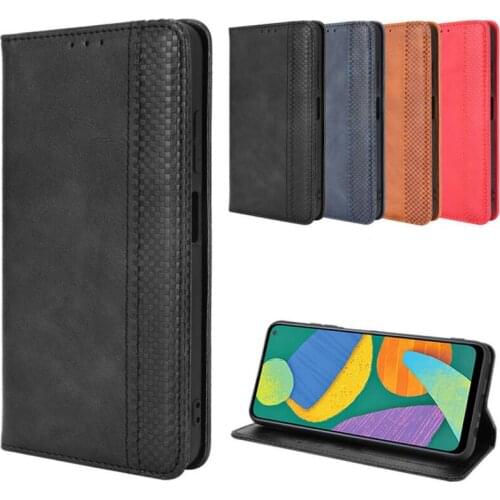 Phone Case For Samsung Galaxy F52 5G ID Card Magnetic Flip Cover Business Shell Anti-fall Protective Back Cover