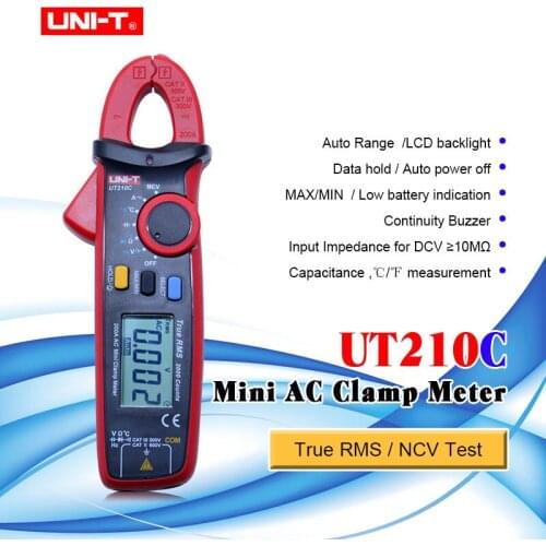 UT210C True RMS NCV Digital Clamp Meters handheld Auto range Multimeter AC/DC Current Capacitance temperature Tester