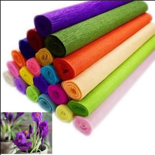 250x50cm Decorative Crinkled Paper Craft DIY Flower Wrapping Crepe Paper Fold Paper For Artificial Flowers