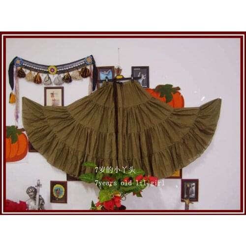 Cotton 4Tiered 18Yards Ats Gypsy Tribal Belly Dance Skirt EH62
