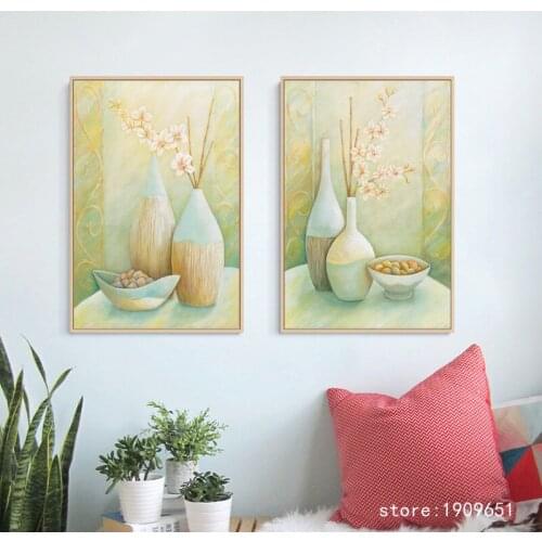 Cotton no frame pastoral still life flower scenery canvas printings oil painting printed on cotton wall art decoration picture