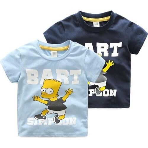 Boys cotton t-shirts, 2017 new boys and girls in summer, printed cotton, short sleeved T-shirts