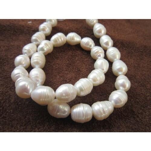 Perfect 10-11mm AAA+ Akoya white baroque pearl Loose Beads 13.5" AAA