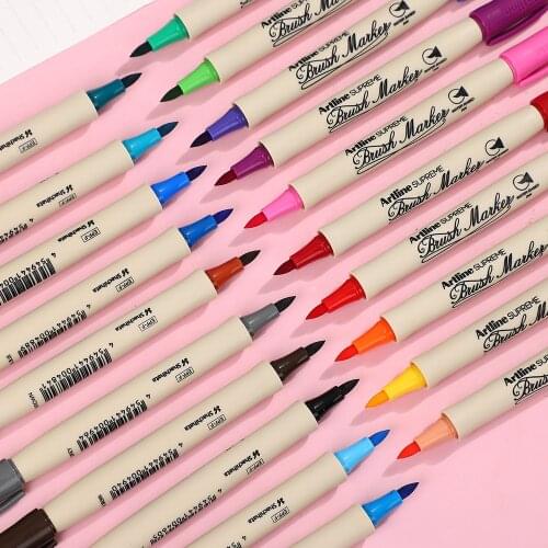 JIANWU 20 Colors JAPAN Artline Colored Painting Brush Pen Cute Art Marker Journal Drawing Student School Supplies Stationery