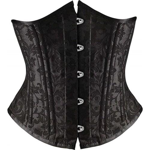 24 Double Spiral Steel Boned Waist Control Underbust Women Corsets Bustiers Jacquard Waist Cincher Corselet Plus Size XS-6XL