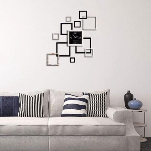 Lovinland DIY Acrylic 3D Mirror Wall Clock Wall Sticker Modern Design Large Mirror Living Room Bedroom Home Decor Acrylic Z071