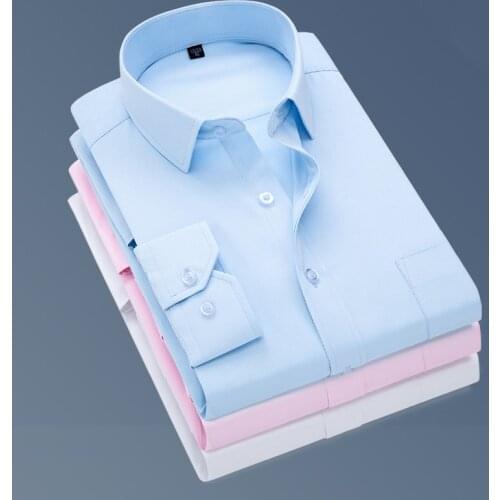 Mens New Business Suits White Shirt Slim Professional Workwear Formal Top Mens Suit Shirt Long Sleeve Work Clothes XS 4XL 5XL