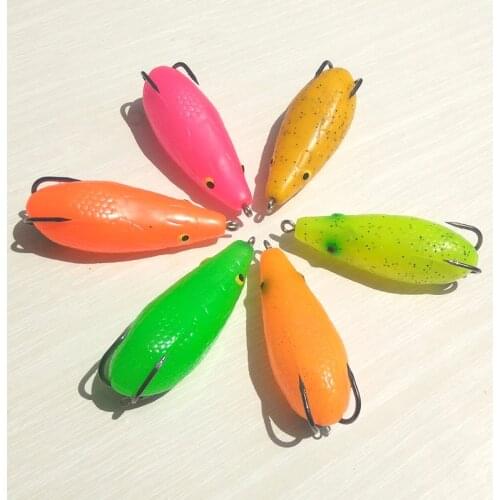 1pc 6.5cm/17g Jumping Frog Soft frog Soft fishing lure with strong fishing hook for black fish Free shipping