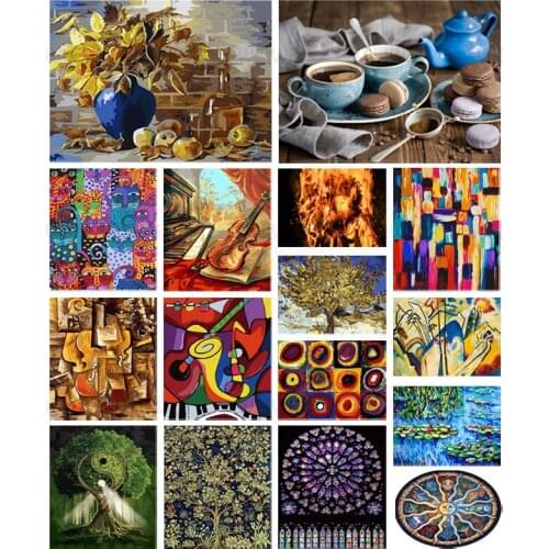 Home Decoration DIY 5D Full Round&square Diamond Embroidery Monet Water Lily Cross Stitch Kit Abstract Oil Painting Resin Craft