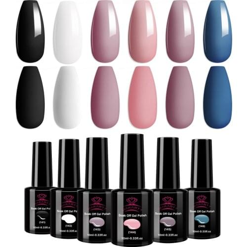 Makartt Soak Off Gel Nail Polish Set 10 ML 6 Bottles Fashion Colors in Winter UV LED Lamp Required UV Gel Nails 6pcs гель лак