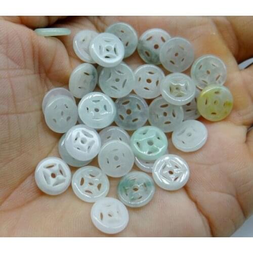 Natural Stone carving jades Quartz crystal charm road pass money beads pendants for diy jewelry making Necklace Accessories30pc