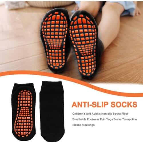 Childrens and Adults Non-slip Socks Floor Breathable Footwear Thin Yoga Socks Trampoline Elastic Stockings