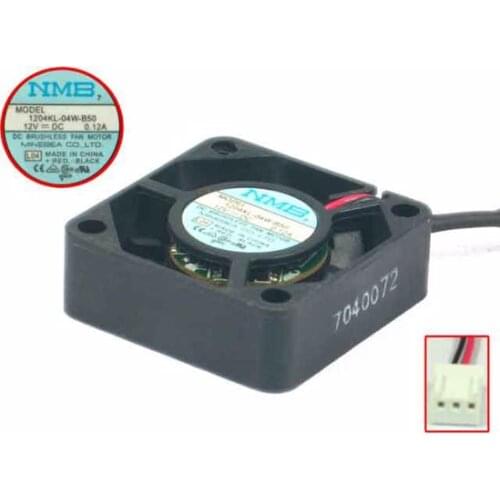 NMB-MAT 1204KL-04W-B50 L04 DC 12V 0.12A 3-Wire 30x30x10mm Server Cooling Fan
