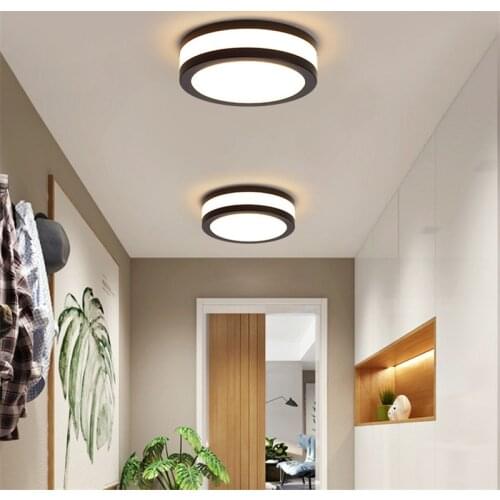 Outdoor LED Ceiling Light Bathroom Balcony Aisle Corridor Lights Black White Round Ceiling Lamp 12W