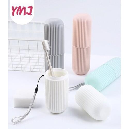 Plastic Travel Portable Couple Toothbrush Box Bathroom Tumblers Mouth Brushing Tooth Cup Creative Plastic Toothpaste Storage Box