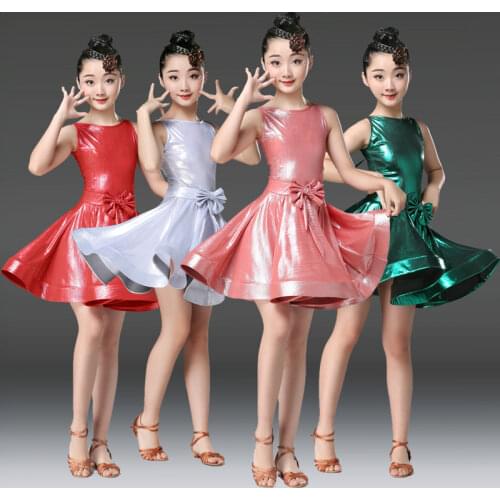 2021 New Latin Dance Dress for Girls Latin Salsa Dress Girl Kids Spandex Rumba Samba Children Skirt Salsa Tango Dancing Ballroom