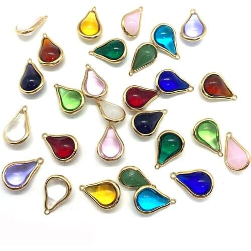 Natural Stone Crystal Pendant Drop Shaped Necklace Bracelet Accessories Jewelry Making Colorful DIY Handmade Jewelry Making