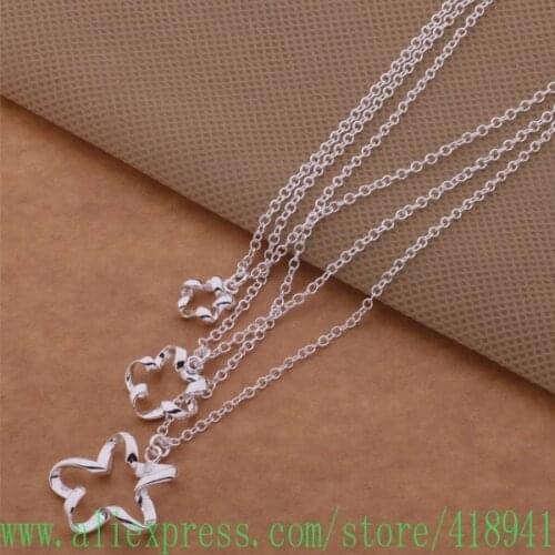 Silver Plated Necklace, Silver Plated fashion jewelry Distort the pentagram /equaniba brwakjda AN547