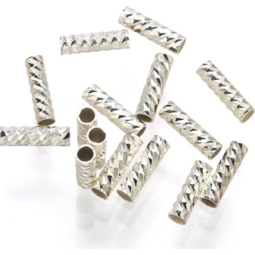 50pcs carved straight tube connectors bracelet gold spacer bead For Jewelry Making high quality Spacers DIY Accessories