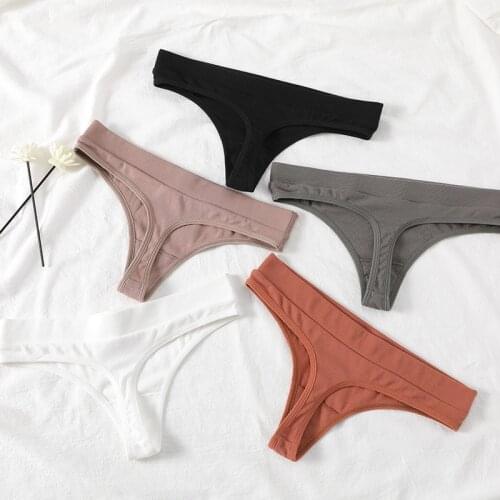 Sexy Thongs Cotton Women Panties G String Fashion Underwear Female Seamless Briefs Lingerie Simple Sport Fitness Size S-XL