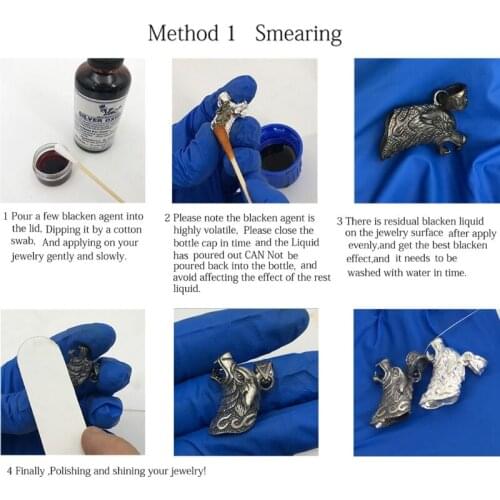 Silver Oxidizer SolutionSterling Blacken Gel Vintage Black Oxidized Jewelry Making Antique Liquid Extended Life Patina