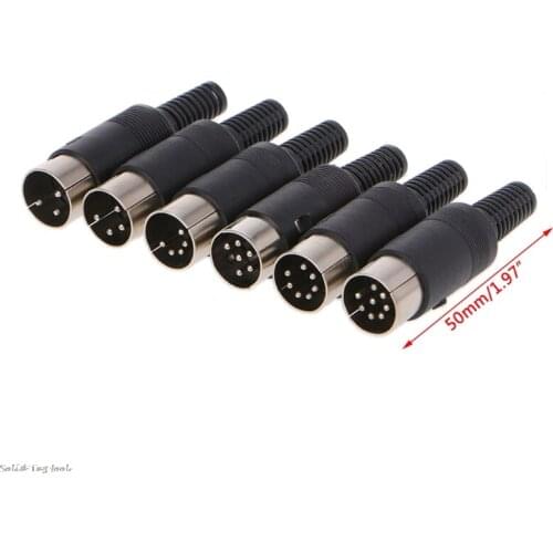 Male DIN Plug Socket Connector 3/4/5/6/7/8 PIN Chassis Cable Mount