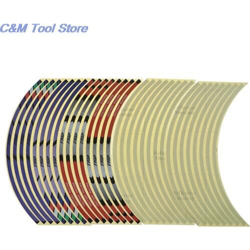 New 1set 17"18" Strips Motorcycle Car Wheel Tire Stickers Reflective Rim Tape Motorbike Auto Decals