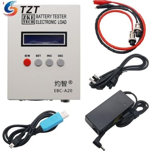TZT EBC-A20 Battery Tester 30V 20A 85W Lithium Lead-acid Batteries Capacity Test 5A Charge Discharge Support PC Software Control