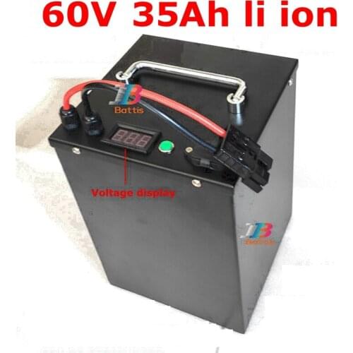 Waterproof li ion 60v 35ah lithium ion bateria BMS for 3500W Tricycle scooter bike Motorcycle Forklift Industrial 5A charger