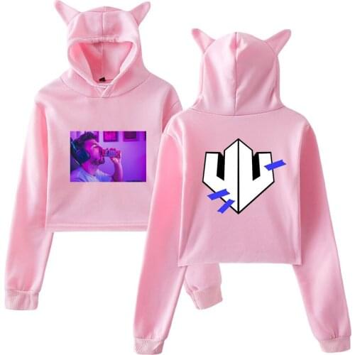WAWNI Willyrex Short Hoodie Sexy Short Hoody Casual Pullover Fashion Short Sweatshirt Cosplay Cat Ear Hoodies Social Star Tops