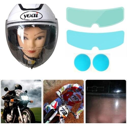 Universal Motorcycle Helmets Anti-fog Patch Visor Lens Helmet Lens Protective Film for Against UV Rain Moto Racing Accessories