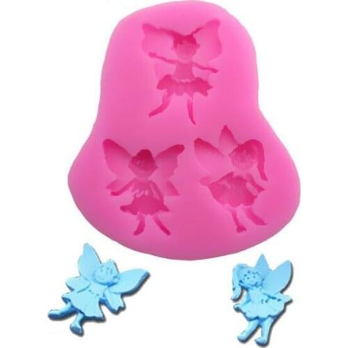 1PC Angel Shape Fondant Cake Silicone Mold Cookie Ice Cream Molds Biscuits Candy Chocolate Mould Baking Cake Decoration LB 476