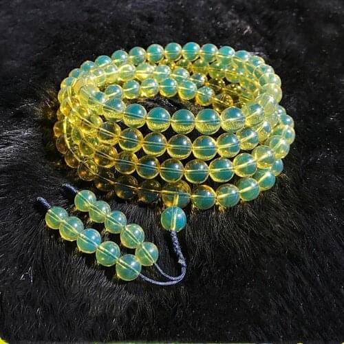 108pieces BLUE Amber round bracelet/necklace wholesale for xmas gift Mexico rosary beads Buddha
