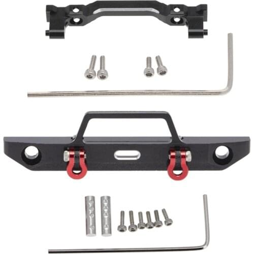 2 Pcs Metal Front Bumper with Fixed Mount Bracket for AXIAL SCX24 90081 1/24 RC Crawler Car Upgrades Parts