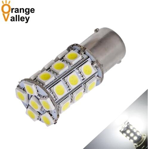 2Pcs 1156 BA15S 1157 BAY15D 5050 SMD LED Pure White Car Auto Tail Brake Stop Signal Parking Lights Lamp Bulb DC12V