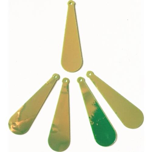 400pcs 10*35mm Long Bat Sequins PVC Flat With Side Hole Oval Drops Costume Earring Accessories Shining Colors Drop Green