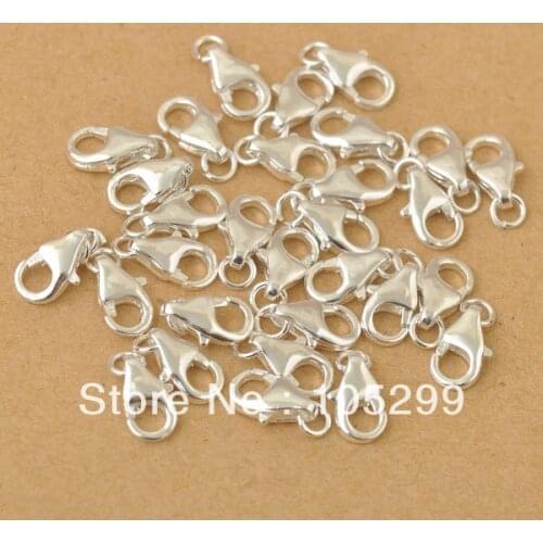 50pcs a lot 925 Sterling Silver jewelry findings Accessories lobster clasp with opening jump ring fittings charms