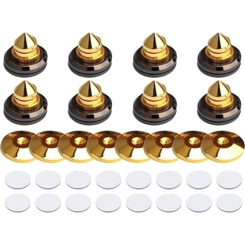 8 Set Golden-Plated Speaker Spikes, Speaker Stands CD o Subwoofer Amplifier Turntable Isolation Feet