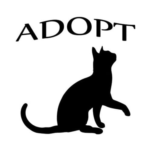 9CM*9CM Cute Cat ADOPT Car Styling Fashion Vinyl Decal Stickers Cartoon Black Silver C5-0061