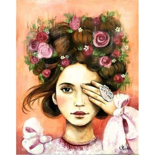 People Girl 3D Rubik Diamond Painting Round Cross Stitch Full Square Diamond Mosaic 5D Diamond Embroidery sale Home Decora