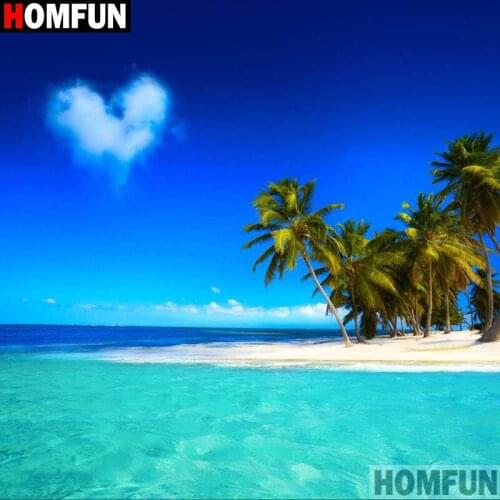 HOMFUN Full Square/Round Drill 5D DIY Diamond Painting "Sea scenery" 3D Embroidery Cross Stitch 5D Home Decor A17478